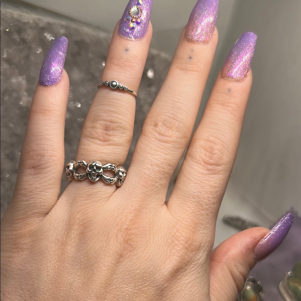 Sterling Silver Infinity Skull Ring - image 2